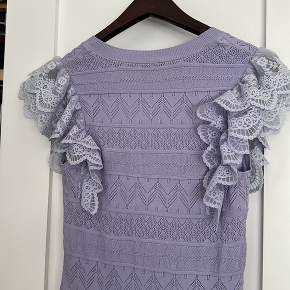 Milly Lace Flutter Sleeve Knit Midi Dress - Picture 6 of 7